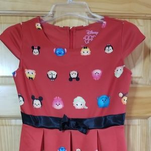 Red Disney Tsum Tsum Dress Child Large 10/12 